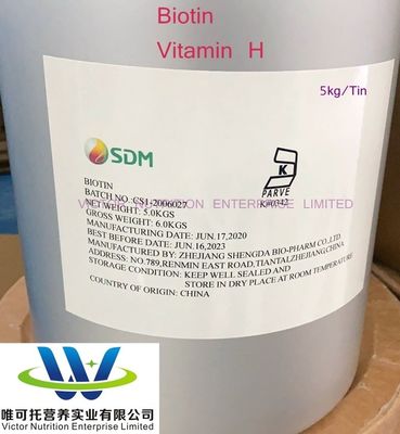 Papierverpakkingsmateriaal Biotine 98% Vitamine H Vitamine B7 D-Biotine CAS nr. 58-85-5