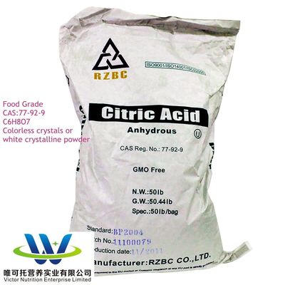 Efficiëntie Ctric acid watervrij formule C6h8o7 CAS 77-92-9 met normale opslagmethode