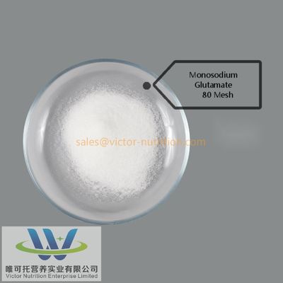 Monosodiumglutamaat Msg met plastic verpakking en formule C5h8nnao4