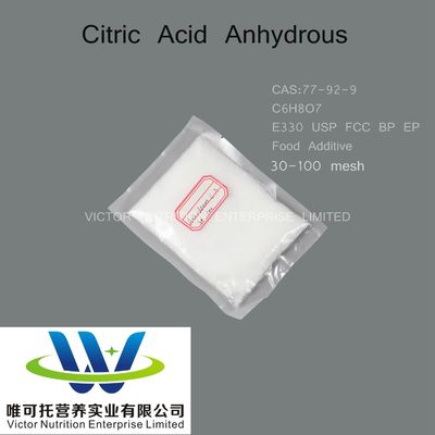 Certificering E330 Citroenzuur watervrij CAS nr. 77-92-9 voor BP98 / BP2012 / USP32 / E330