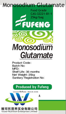 CAS nr. 142-47-2 ISO Msg Zout Geur Monosodium Glutamaat 25kg 30-120 mesh Aanpassing