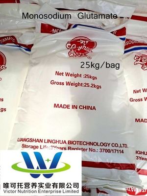 CAS nr. 142-47-2 ISO Msg Zout Geur Monosodium Glutamaat 25kg 30-120 mesh Aanpassing